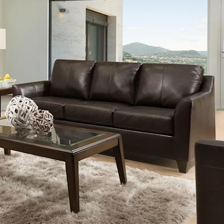 Contemporary Queen Sofa Sleeper with Tapered Arms